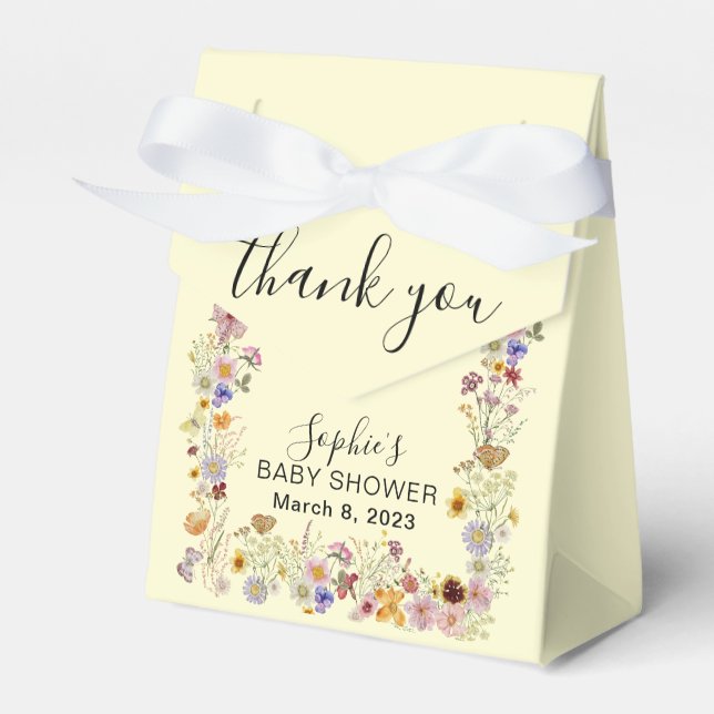 Baby i Bloom Garden Butterflies Baby Shower Presentaskar (Framsidan Sidan)