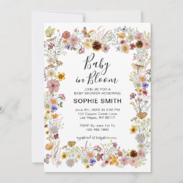 Baby i Bloom Garden Party Butterflies Baby Shower Inbjudningar