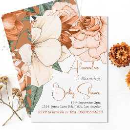 Baby i Bloom Gender Neutral Blommigt Baby Shower Inbjudningar