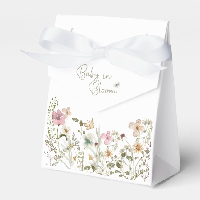 Baby i Bloom Girl Baby Shower Presentaskar (Framsidan Sidan)