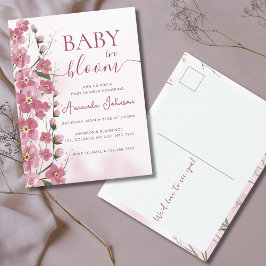 Baby i Bloom Girl Rosa Blommigt Shower Vykort