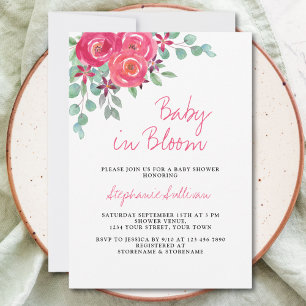 Baby i Bloom Girl's Baby Shower Inbjudningar