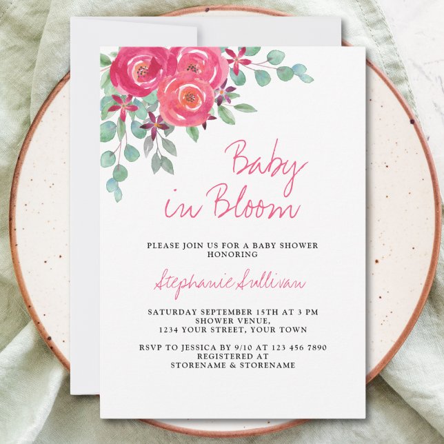 Baby i Bloom Girl's Baby Shower Inbjudningar (Skapare uppladdad)