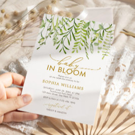 Baby i Bloom | Greenery Baby Shower Inbjudningar