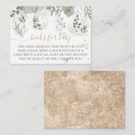 Baby i bloom Greenery & Guld Baby Shower bok Tilläggskort