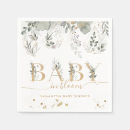 Baby i bloom Greenery & Guld Baby Shower Pappersservett