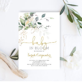 Baby i Bloom Greenery-inbjudan Inbjudningar