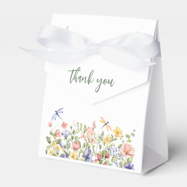 Baby i Bloom Grönt Wildblomma Baby Shower Presentaskar (Framsidan Sidan)