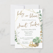 Baby i Bloom Guld Ram, Greenery Baby Shower