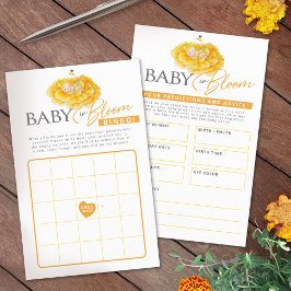 Baby i bloom gult-babydusch-förutsägelser flygblad