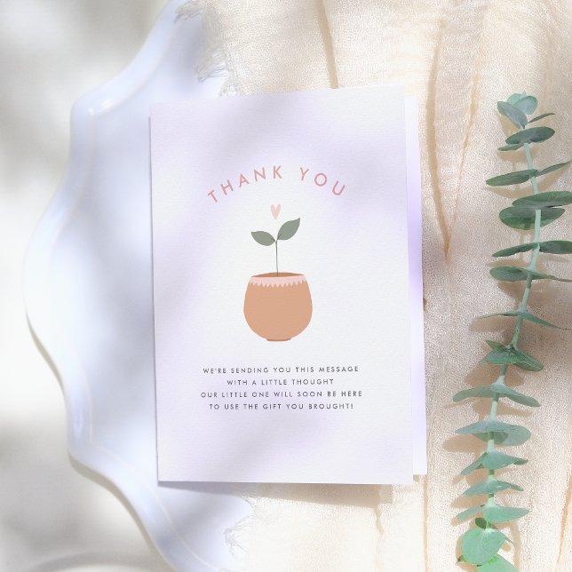 Baby i Bloom Heart Plant Baby Shower Tack (Skapare uppladdad)