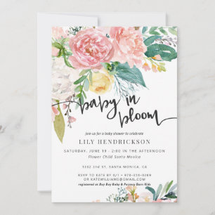 Baby i Bloom Inbjudan till Blommigtens babyvisni