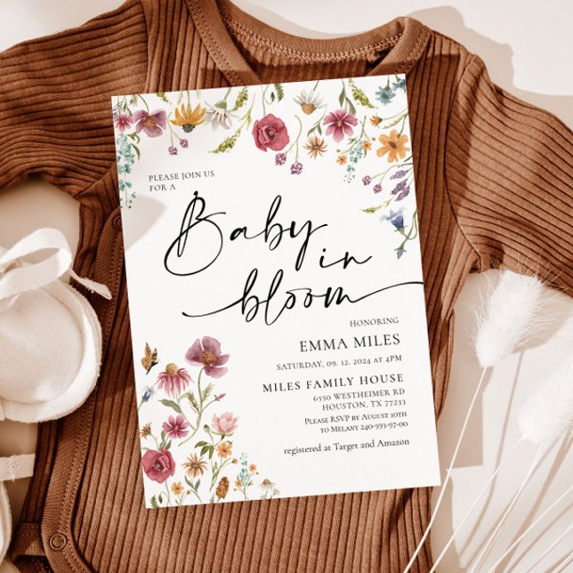 Baby i Bloom, inbjudan till Wildblomma Baby Shower (Skapare uppladdad)