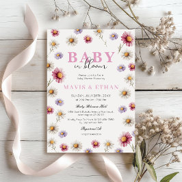 Baby i Bloom-inbjudan, Wildblomma Baby Shower Inbjudningar
