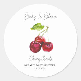 Baby i Bloom l Cherry Seeds Baby Shower Runt Klistermärke