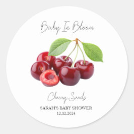 Baby i Bloom l Cherry Seeds Baby Shower Runt Klistermärke