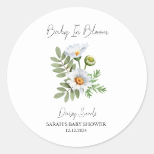 Baby i Bloom l Daisy Seeds Baby Shower Runt Klistermärke