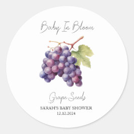 Baby i Bloom l Grapefes Baby Shower Runt Klistermärke