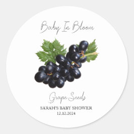 Baby i Bloom l Grapefes Baby Shower Runt Klistermärke