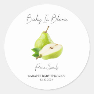 Baby i Bloom l Pear Seeds Baby Shower Runt Klistermärke