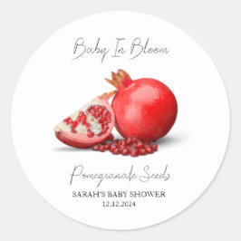 Baby i Bloom l Pomegranate Seeds Baby Shower Runt Klistermärke
