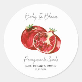 Baby i Bloom l Pomegranate Seeds Baby Shower Runt Klistermärke