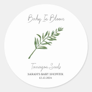 Baby i Bloom l Tarragon Seeds Baby Shower Runt Klistermärke