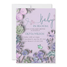 Baby i Bloom Lavender Lilac Blommigt Baby Shower