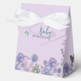 Baby i Bloom Lila Blommigt Baby Shower Party Presentaskar