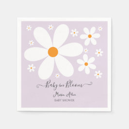 Baby i Bloom lila Daisy Baby Shower Pappersservett