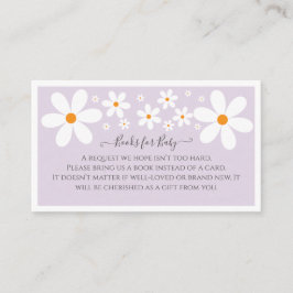 Baby i Bloom lila Daisy Baby Shower Tilläggskort