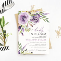 Baby i Bloom Lila Ro Blommigt Baby Shower