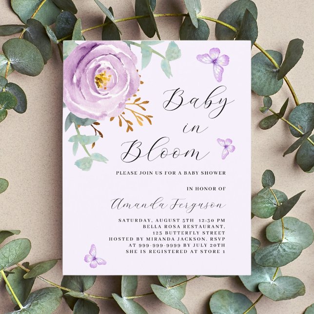 Baby i Bloom lila ro Butterfly Baby Shower (Skapare uppladdad)