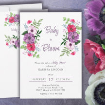 Baby i Bloom Lila Rosa Flowers Baby Shower