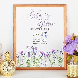 Baby i Bloom Lila Wildblomma Flower Pub Poster