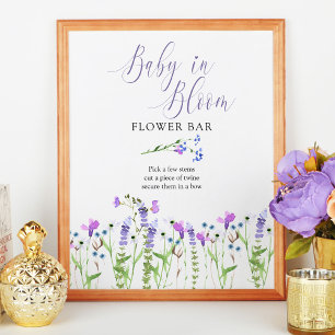 Baby i Bloom Lila Wildblomma Flower Pub Poster