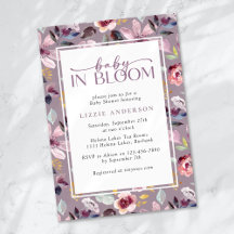 Baby i Bloom Lilac Blommigt Baby Shower