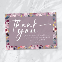 Baby i Bloom Lilac Blommigt Baby Shower Tack Kort