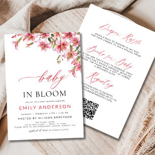 Baby i Bloom Lilies All in One Blommigt Baby Showe Inbjudningar