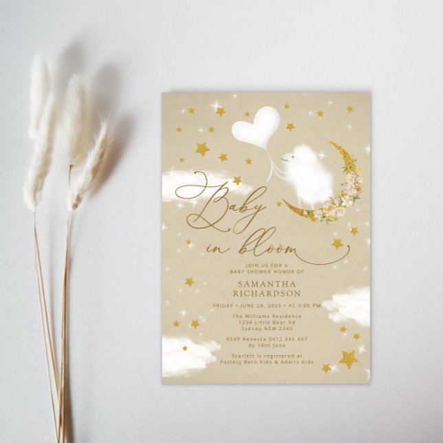 Baby i Bloom Little Lamb Baby Shower Inbjudningar (Skapare uppladdad)