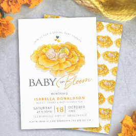 Baby i bloom marigold babyduschinbjudningar inbjudningar