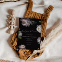 Baby i Bloom Moody Peony Mörk Blommig Bebis Shower