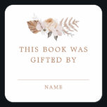 Baby i Bloom Mörk Terracotta Boho Bok Gift Fyrkantigt Klistermärke<br><div class="desc">Gorgous boho bouquet tillägger den här älsklingsdesignen.</div>