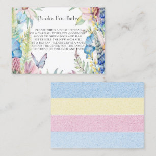 Baby i Bloom Neutralt Shower Bokar för Baby Visitkort