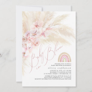 Baby i Bloom Pampas Grass Rainbow Shower Baby Show Inbjudningar