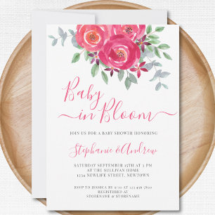 Baby i Bloom Par Baby Shower Inbjudningar