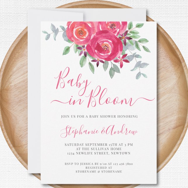 Baby i Bloom Par Baby Shower Inbjudningar (Skapare uppladdad)