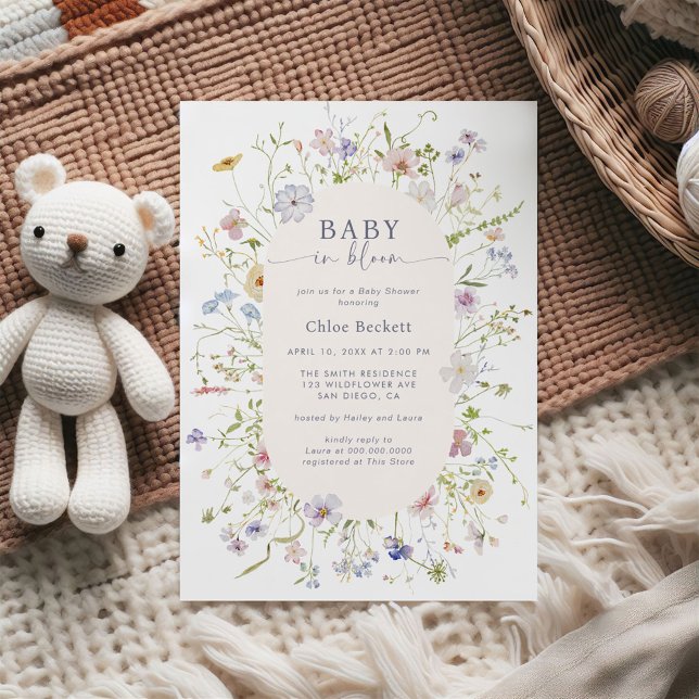 Baby i Bloom Pastel Wildblomme Baby Shower Inbjudningar (Skapare uppladdad)