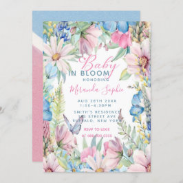 Baby i Bloom Pastel Wildblommor Baby Shower Inbjudningar