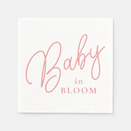 Baby i Bloom Peach Färg Hand Lettered Script Pappersservett
